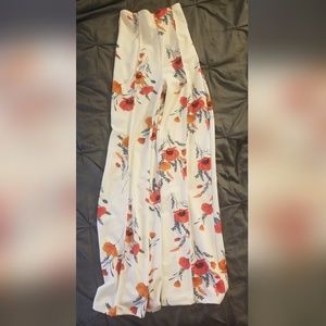 Floral wide leg pants